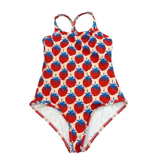 Hanna Andersson Womens Strawberry Print Swimsuit Size Medium - Picture 1 of 3